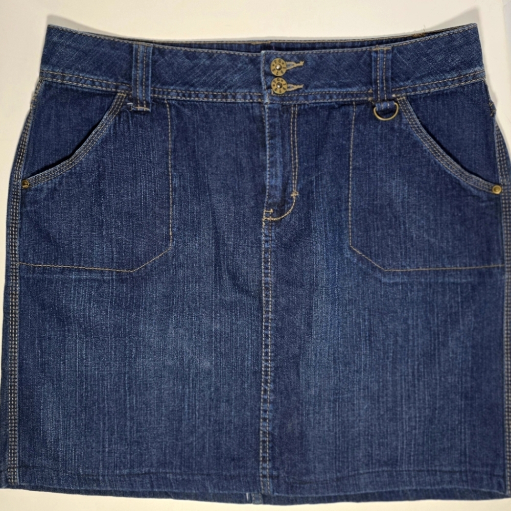 Demin Mini 17.5" Skirt Size 10 Faded Glory  Beach Summer